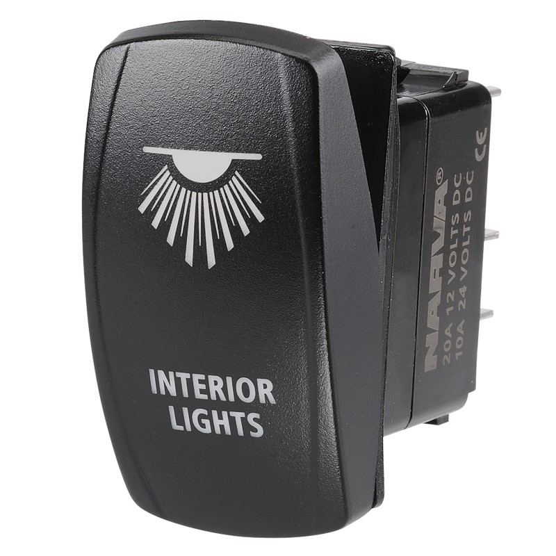 12/24V OFF/ON LED ILLUMINATED ROCKER SWITCH WITH INTERIOR LIGHTS SYMBOL