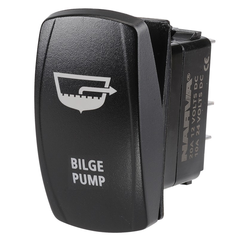 12/24V OFF/ON LED ILLUMINATED ROCKER SWITCH WITH BILGE PUMP SYMBOL