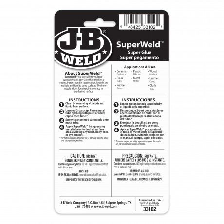 SUPERWELD INSTANT HIGH STRENGTH SUPER GLUE 2-PACK 2G
