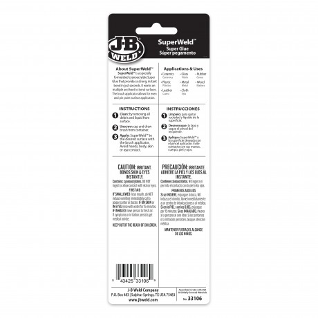 SUPERWELD INSTANT HIGH STRENGTH ADHESIVE 6G BRUSH APPLICATOR