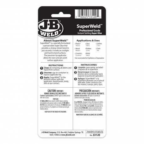 SUPERWELD INSTANT HIGH STRENGTH LOW ODOUR ADHESIVE 20G 