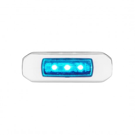 9-33V MDL68 COURTESY LAMP BLUE/WHITE BEZEL WHITE