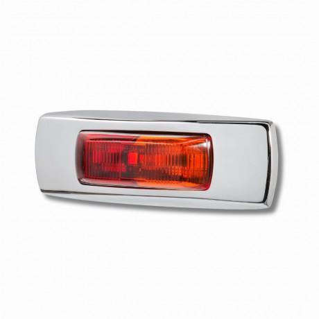 9-33V MDL68 LED RED/AMBER SIDE MARKER LAMP CHROME 0.5M CABLE