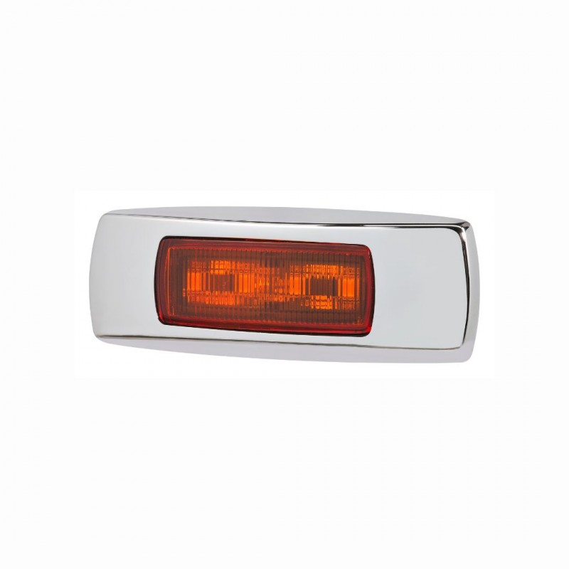 9-33V MDL68 LED FRONT MARKER AMBER 0.5M CHROME