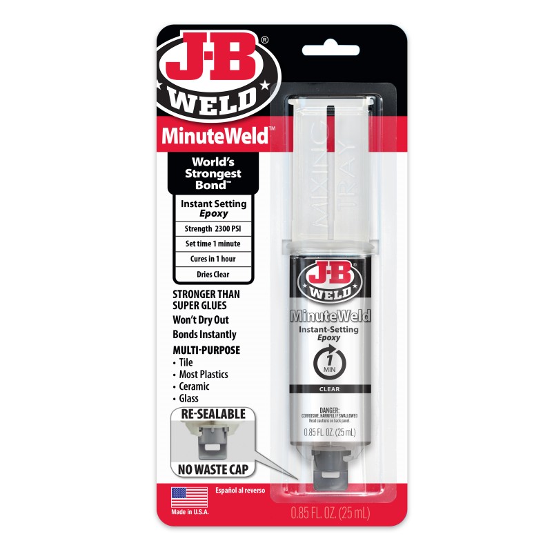 MINUTEWELD CLEAR INSTANT SETTING EPOXY SYRINGE 25ML