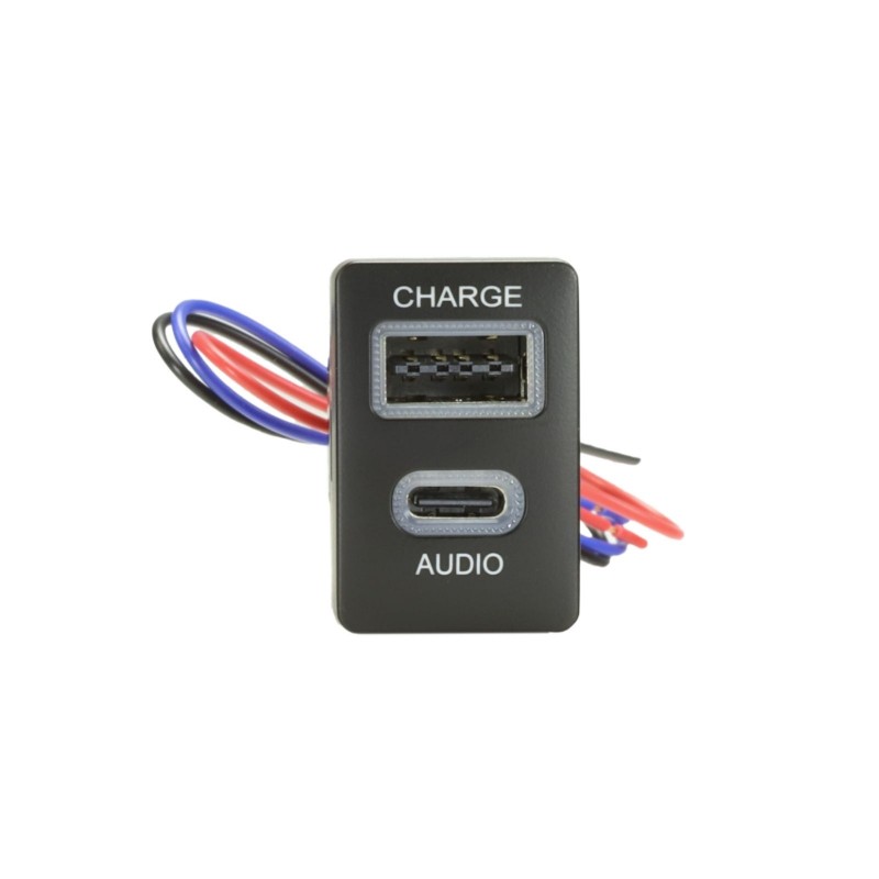 USB-C PASSTHROUGH & USB CHARGE SOCKET TOYOTA 21MM X 32MM