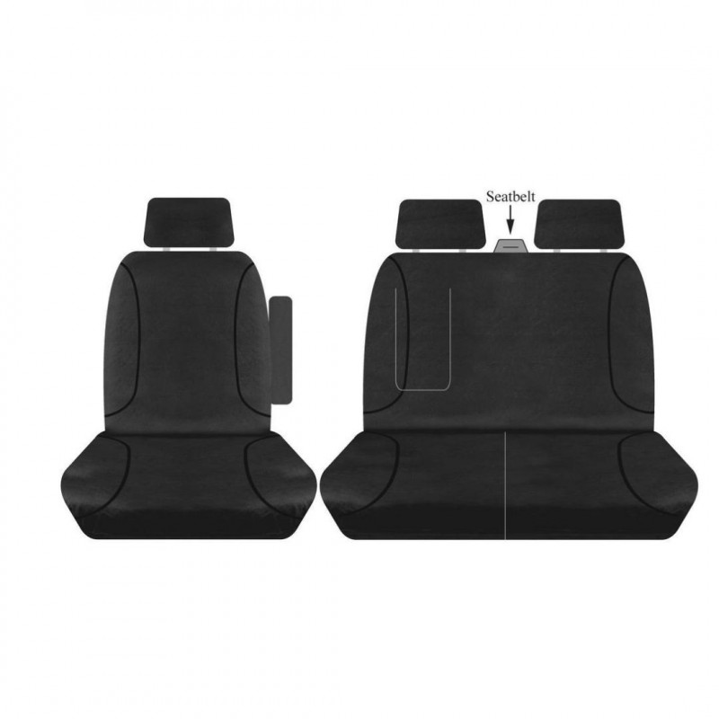 BLACK CANVAS FRONT SEAT COVER FORD TRANSIT CUSTOM 320 SWB 24-25