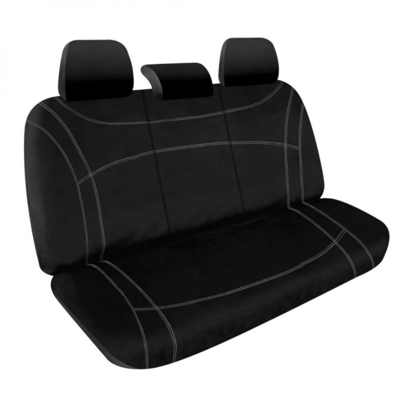 BLACK SILVER STITCH REAR SEAT COVER - FORD RANGER PY 2022-ON