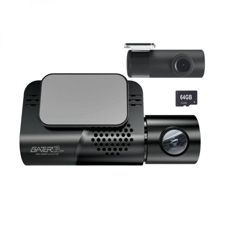 4K FRONT 1080P REAR DASH CAM KIT WIFI GPS 64GB