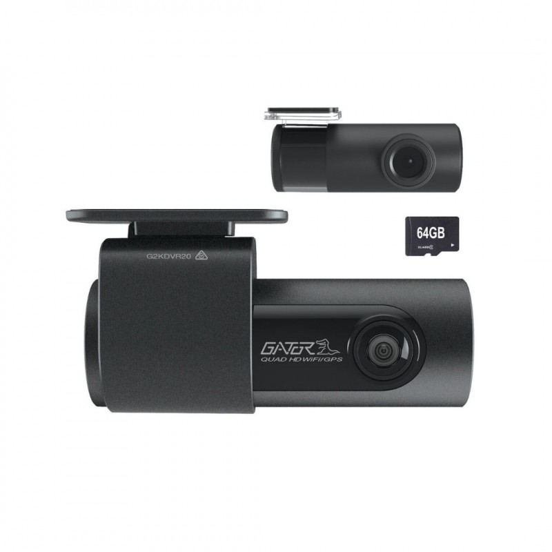 2K QHD SMART WIFI DASH CAM WITH REAR CAMERA 64GB