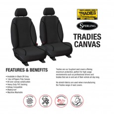 CANVAS FRONT SEAT COVERS BLACK MITSU TRITON  2023-CURRENT