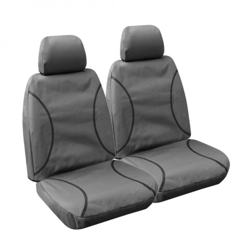 CANVAS FRONT SEAT COVERS GREY MITSU TRITON  2023-CURRENT