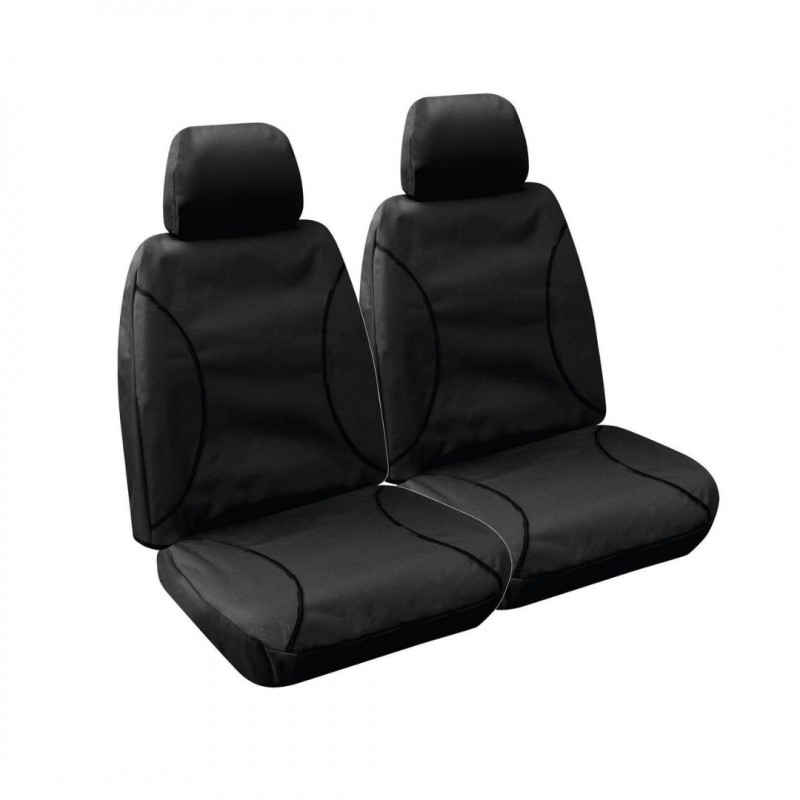 CANVAS FRONT SEAT COVERS PAIR BLACK TOYOTA HIACE  2019-CURRENT