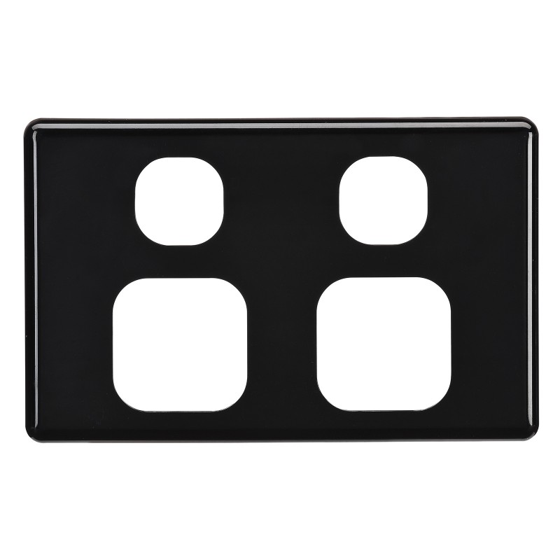 DOUBLE GPO FASCIA BLACK PK10  