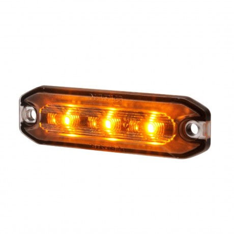 12/24V 3 LED LOW PROFILE WARNING LIGHT AMBER 