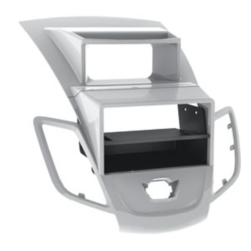 DOUBLE DIN HEADUNIT MOUNTING FACIA SILVER FORD FIESTA 2008-18