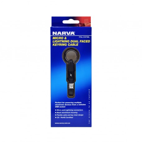 CABLE KEYRING DUAL MICRO/LIGHTENING