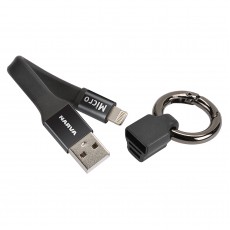 CABLE KEYRING DUAL MICRO/LIGHTENING