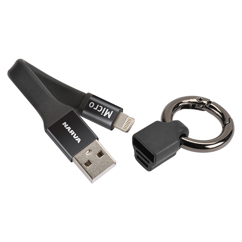 CABLE KEYRING DUAL MICRO/LIGHTENING