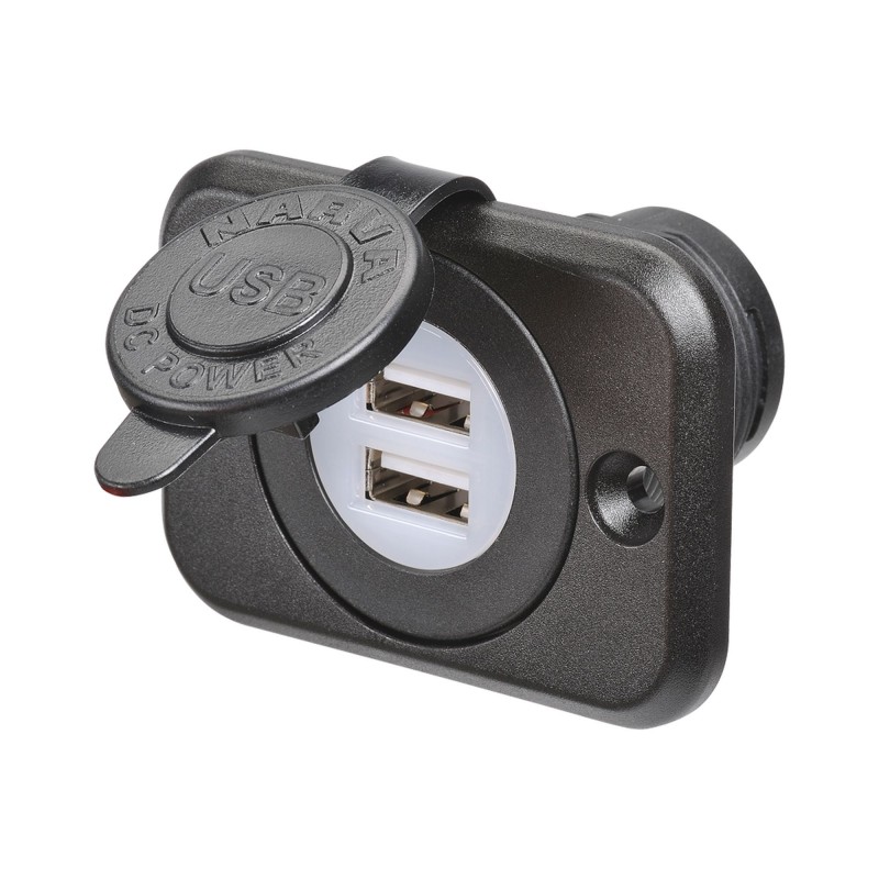 USB SOCKET DUAL LIGHT/COVER PK25