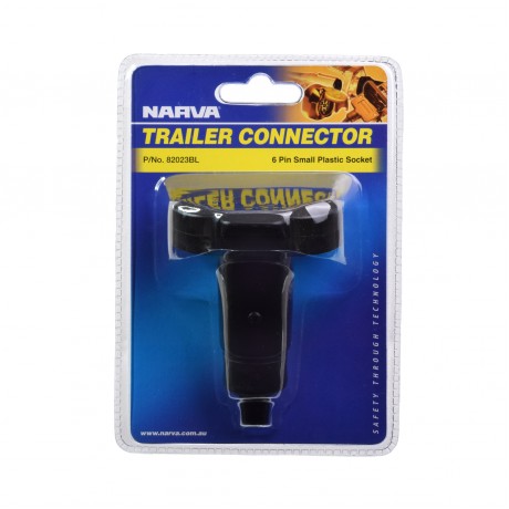 TRAILER SOCKET 6 PIN ROUND PLASTIC 