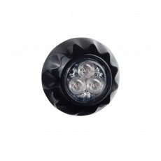 WARNING LIGHT ROUND 12/24V 3 LED RED