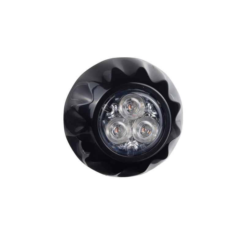 WARNING LIGHT ROUND 12/24V 3 LED RED