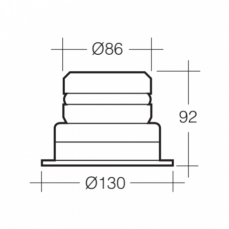 STROBE 12-80V LED SHORT F/BASE
