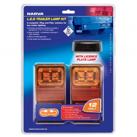 LED 12V MDL35 RECTANGLE TRAILER LAMP KIT