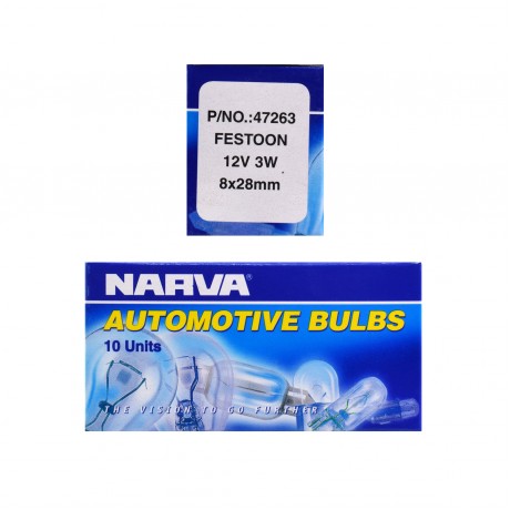 GLOBE 12V 3W 8X31MM FESTOON PK10