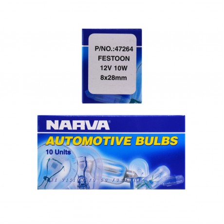 GLOBE 12V 10W 8X28MM FESTOON PK10