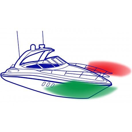 9-33V 1NM WHITE LED PORT & STARBOARD LAMPS WITH COLOUR LENSES