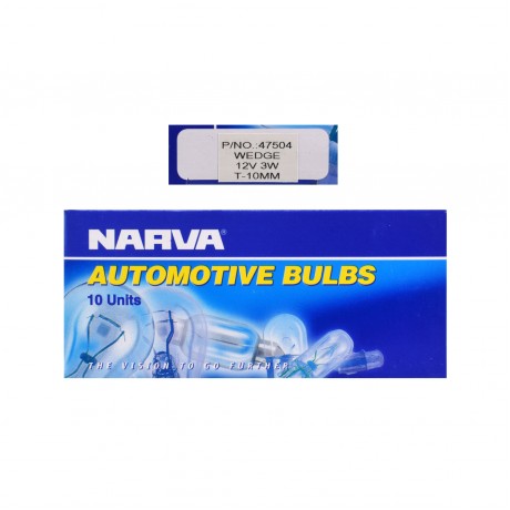 GLOBE 12V 3W T-10MM WEDGE PK10