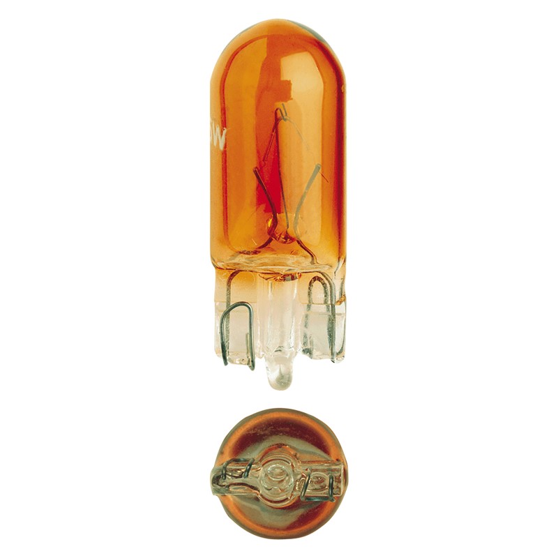 GLOBE 12V 5W AMBER T10MM WEDGE PK10