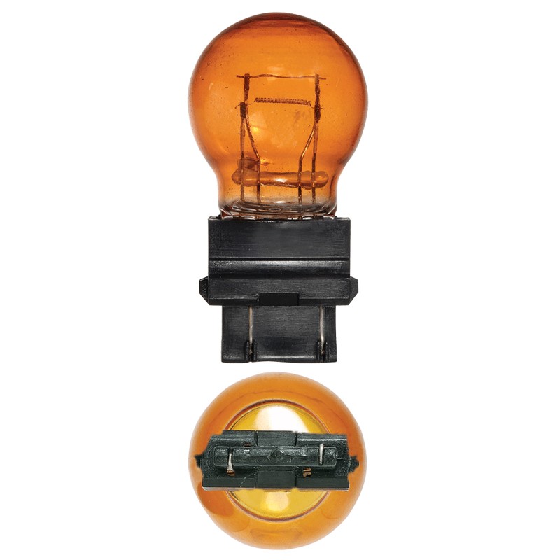 GLOBE 12V 27/7W PLASTIC AMBER PK10